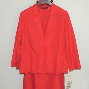 Vintage 2-piece Red Skirt Suit Frittata by Personal II